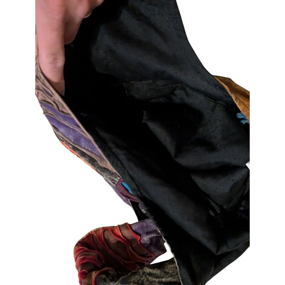 HIppie Hobo bag purse peace love purple red blue zips fun playful